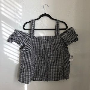 Checkered Off Shoulder